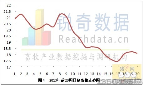 2013年第20周仔猪价格走势图